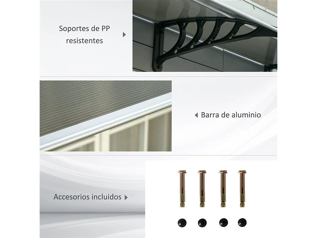 Tejadillo de protección marrón 103x96.5x27 cm Outsunny