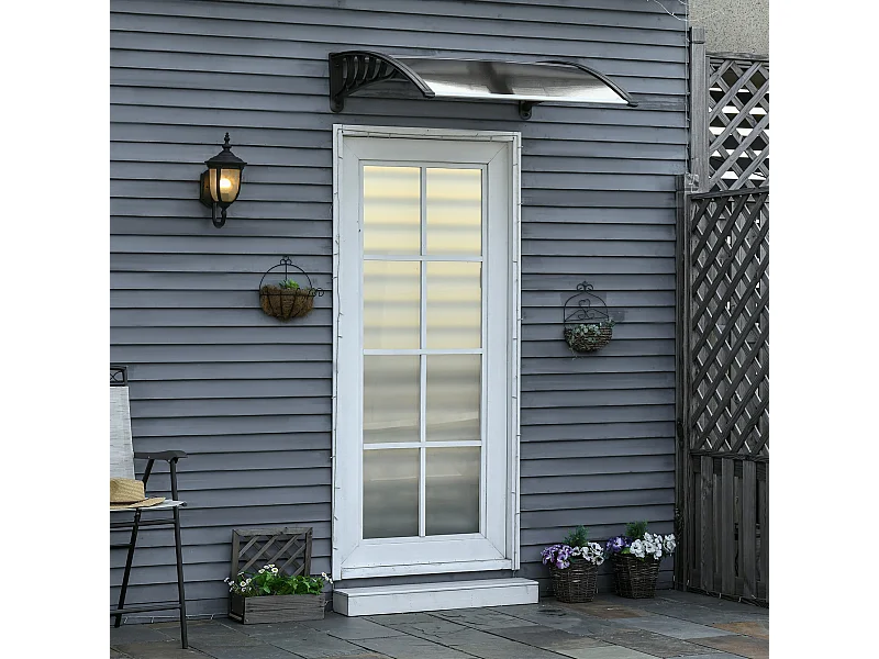 Tejadillo de protección marrón 103x96.5x27 cm Outsunny