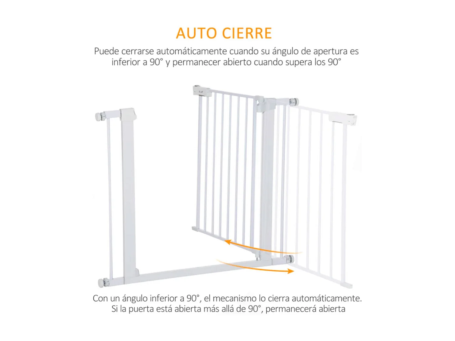 Barrera de seguridad de perros blanco 96x5x76 cm PawHut