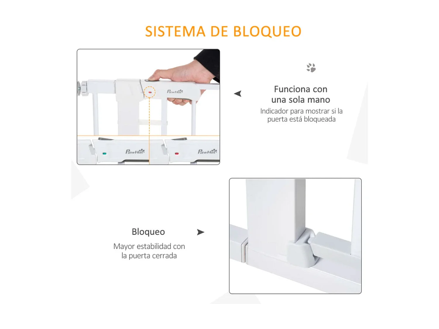Barrera de seguridad de perros blanco 96x5x76 cm PawHut