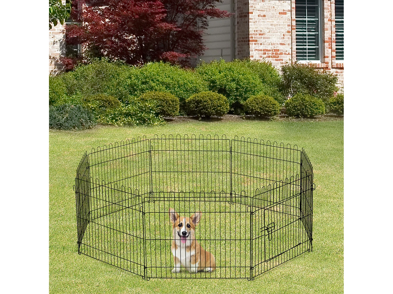 Parque de perros negro ø180x61 cm PawHut