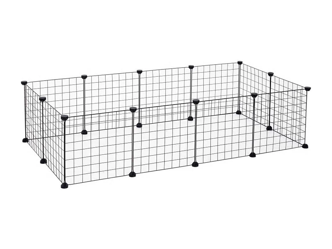 Valla metálica para mascotas negro 106x73x36 cm PawHut