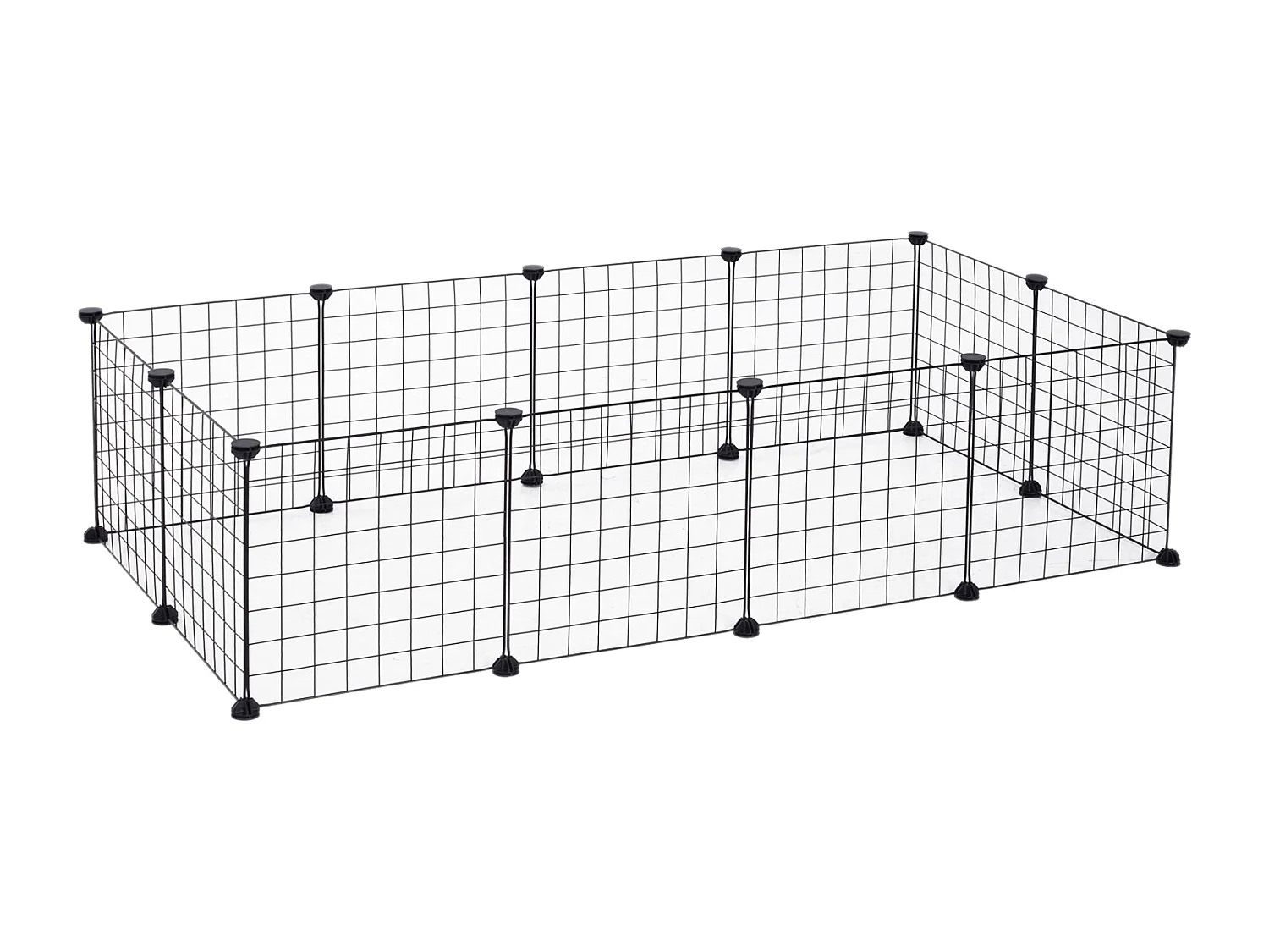 Valla metálica para mascotas negro 106x73x36 cm PawHut