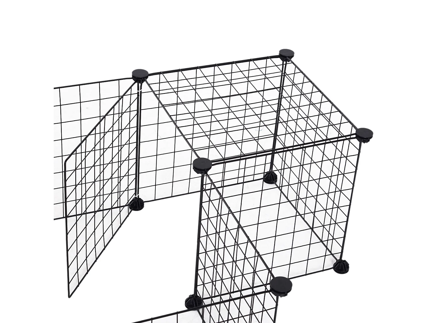 Valla metálica para mascotas negro 106x73x36 cm PawHut