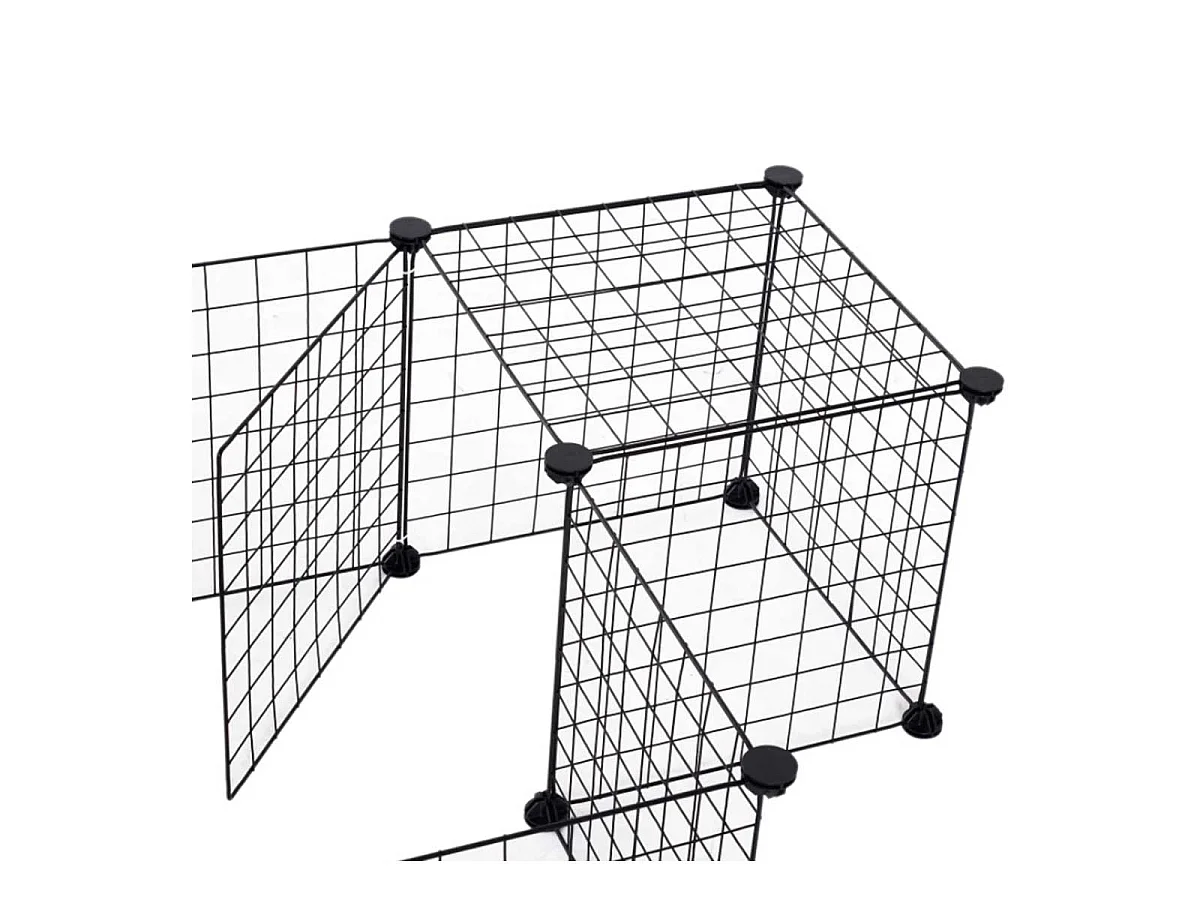 Valla metálica para mascotas negro 106x73x36 cm PawHut