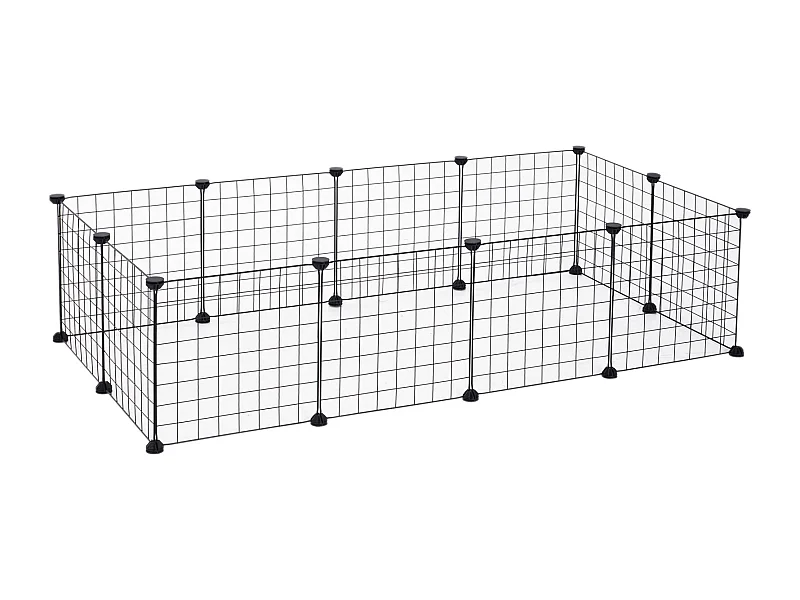 Valla metálica para mascotas negro 106x73x36 cm PawHut