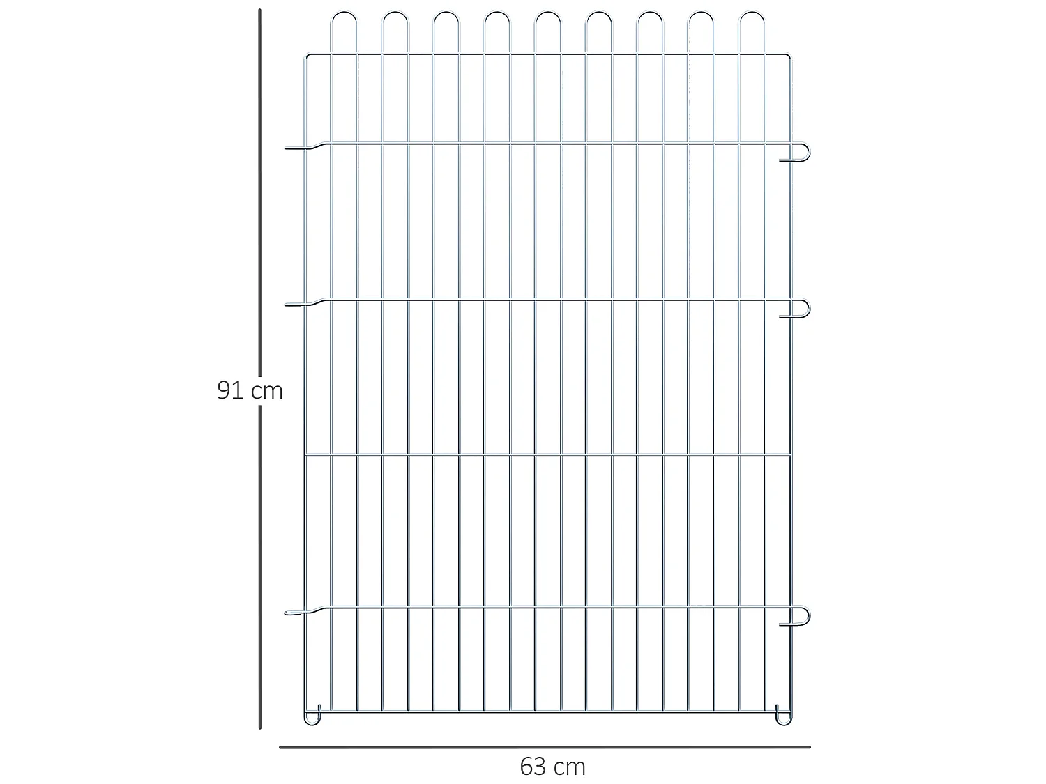 Parque de perros plata 63x91 cm PawHut