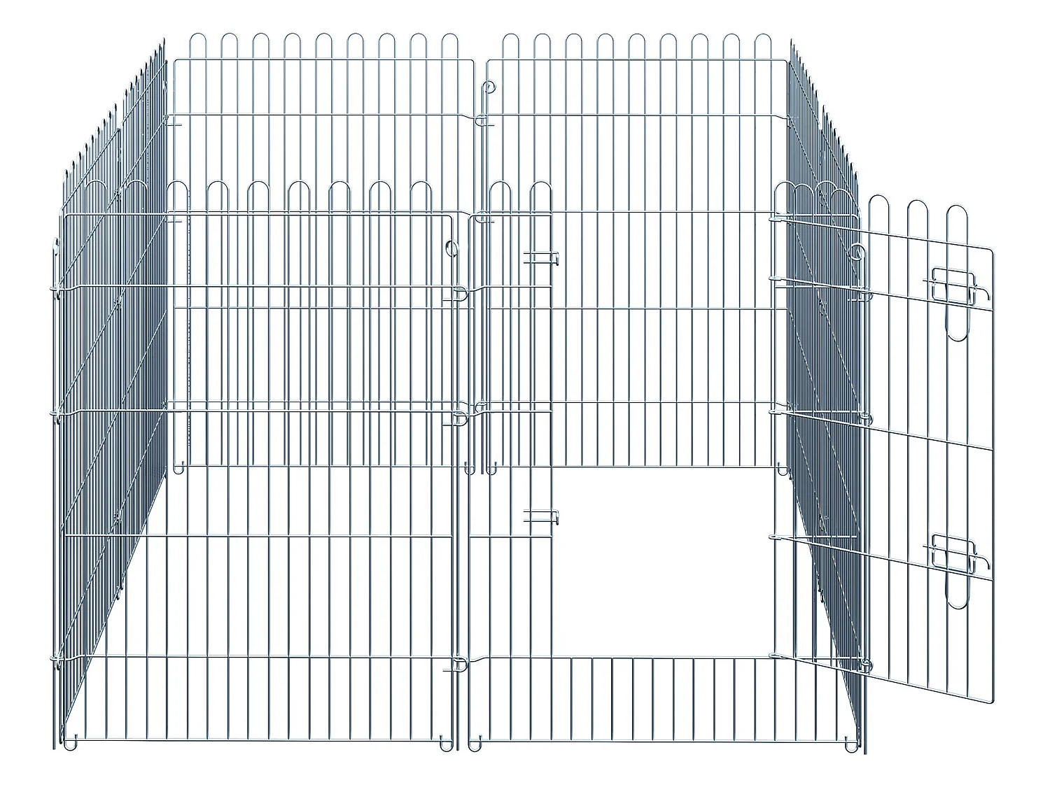 Parque de perros plata 63x91 cm PawHut