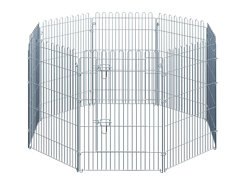 Parque de perros plata 63x91 cm PawHut