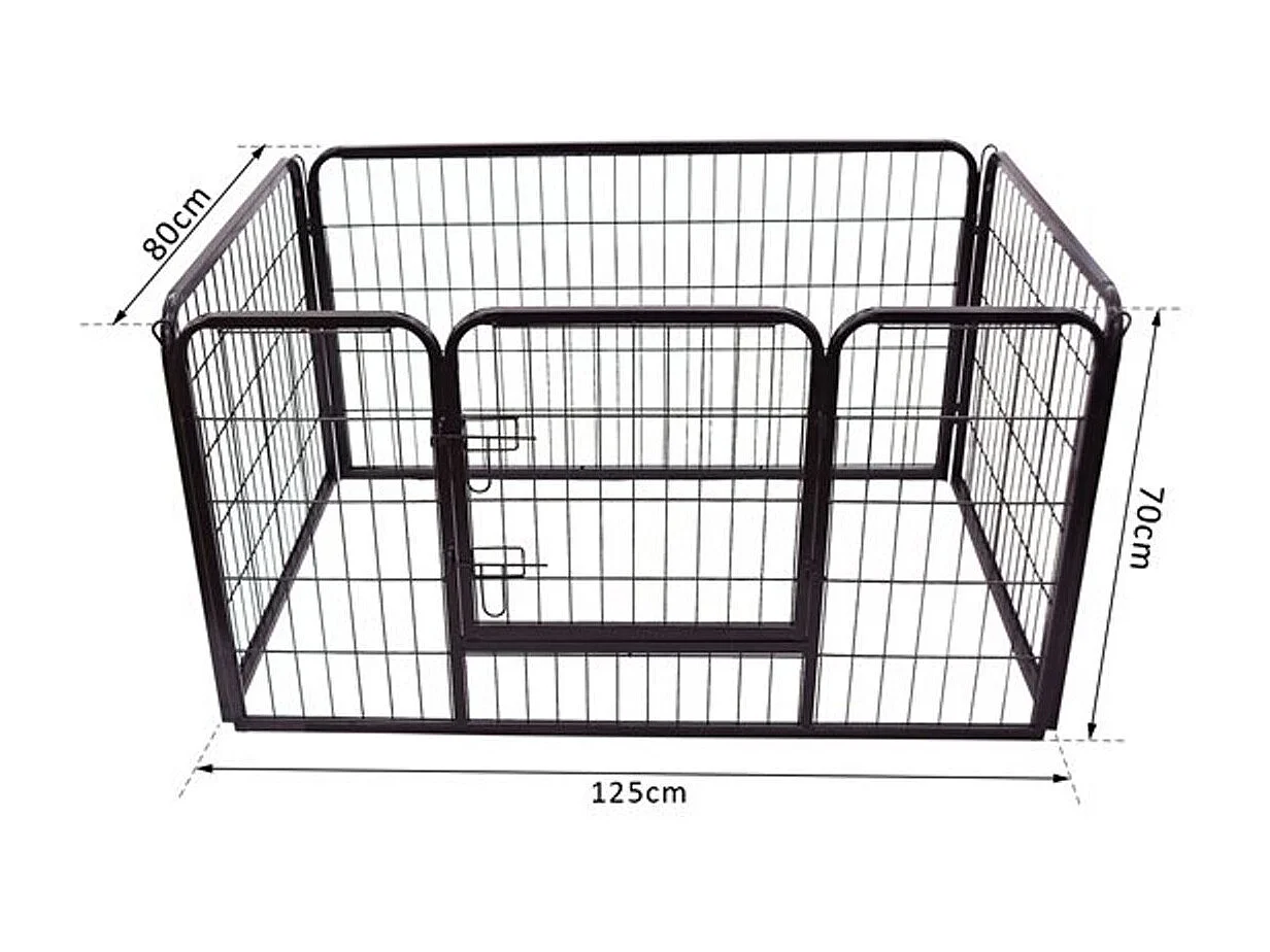 Jaula de mascotas negro 125x80x70 cm PawHut