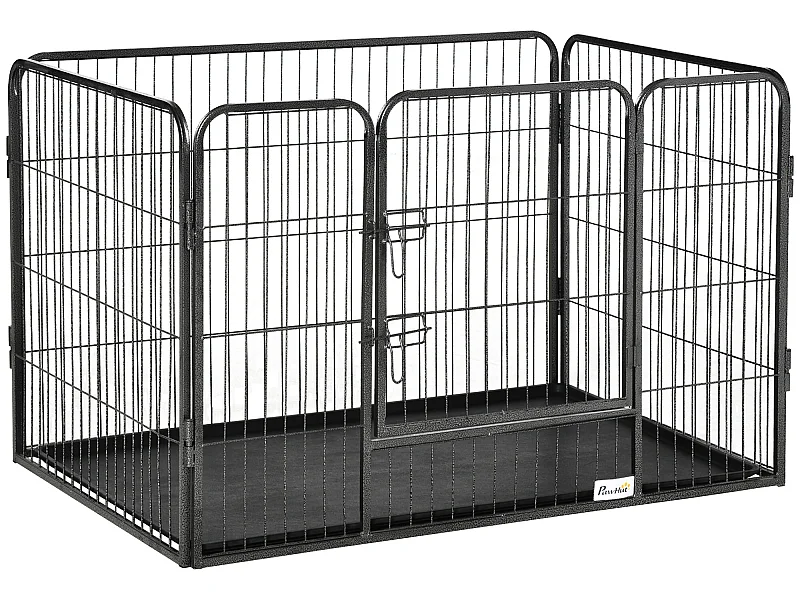 Parque para mascotas gris 109x74x71 cm PawHut