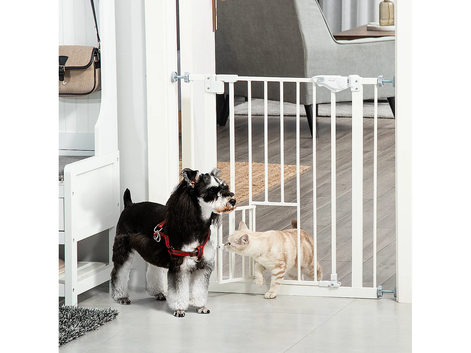 Barrera de seguridad de perros blanco 68x4x76.2 cm PawHut