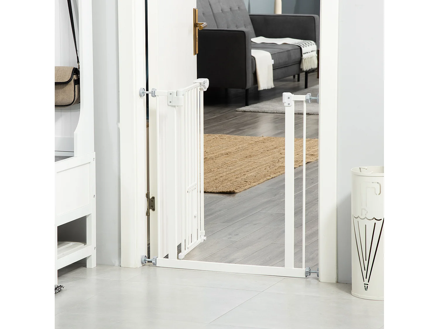 Barrera de seguridad de perros blanco 68x4x76.2 cm PawHut