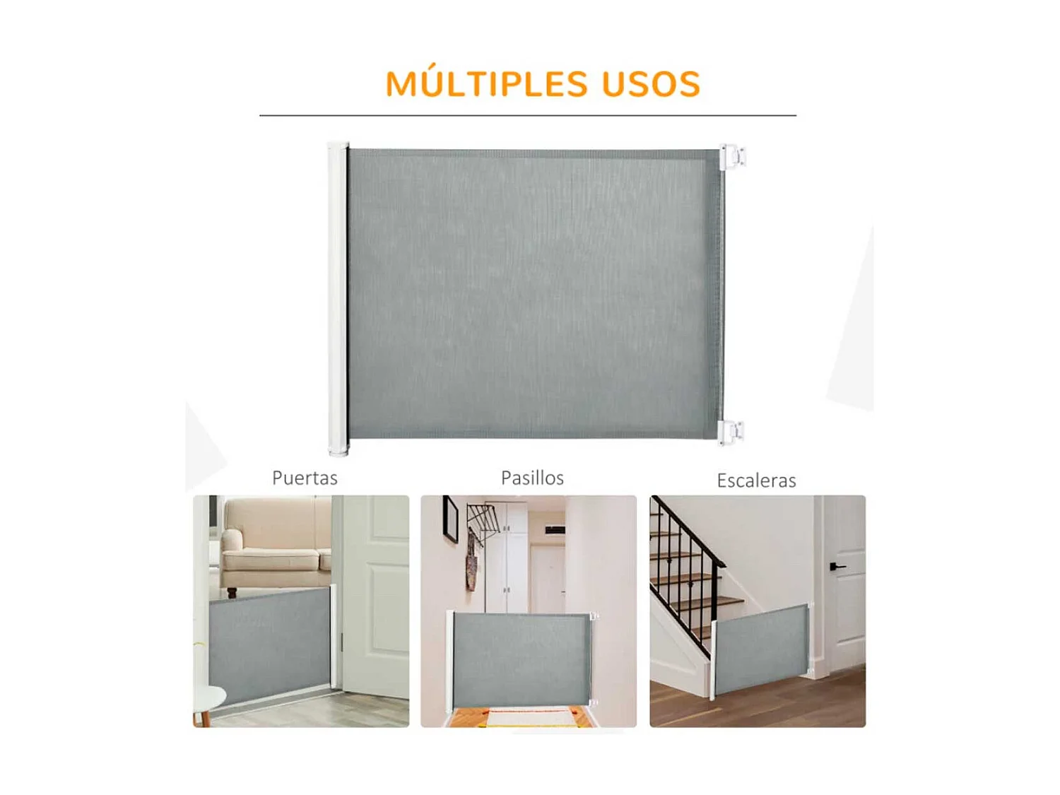 Barrera de seguridad gris 115x5.5x82.5 cm PawHut