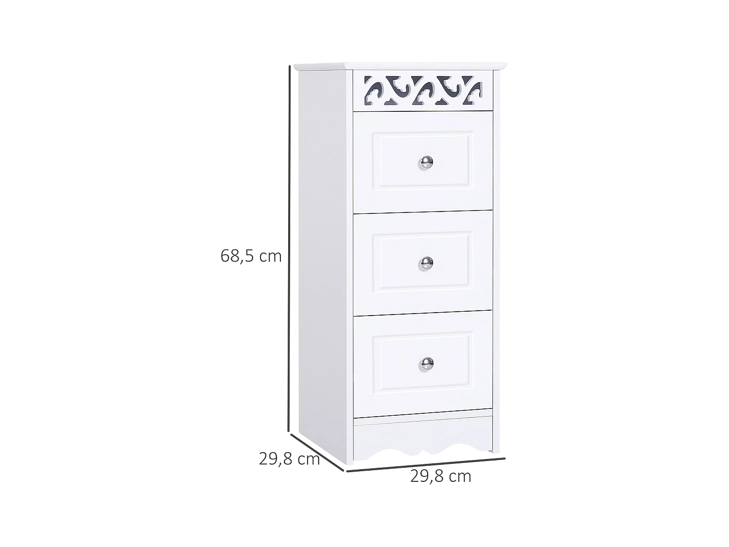 Armario de almacenamiento blanco 29,8x29,8x68,5cm HOMCOM