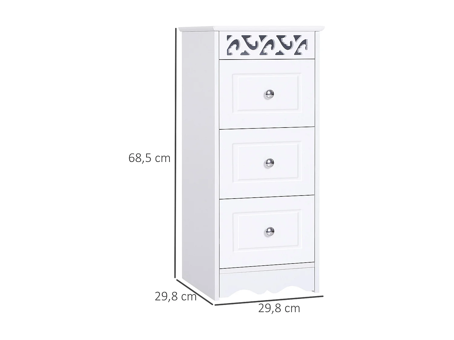 Armario de almacenamiento blanco 29,8x29,8x68,5cm HOMCOM