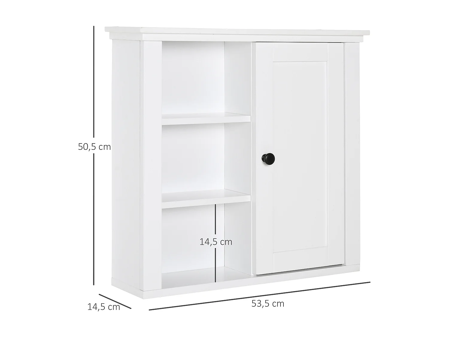 Armario de baño blanco 53x14,5x50,5 cm HOMCOM