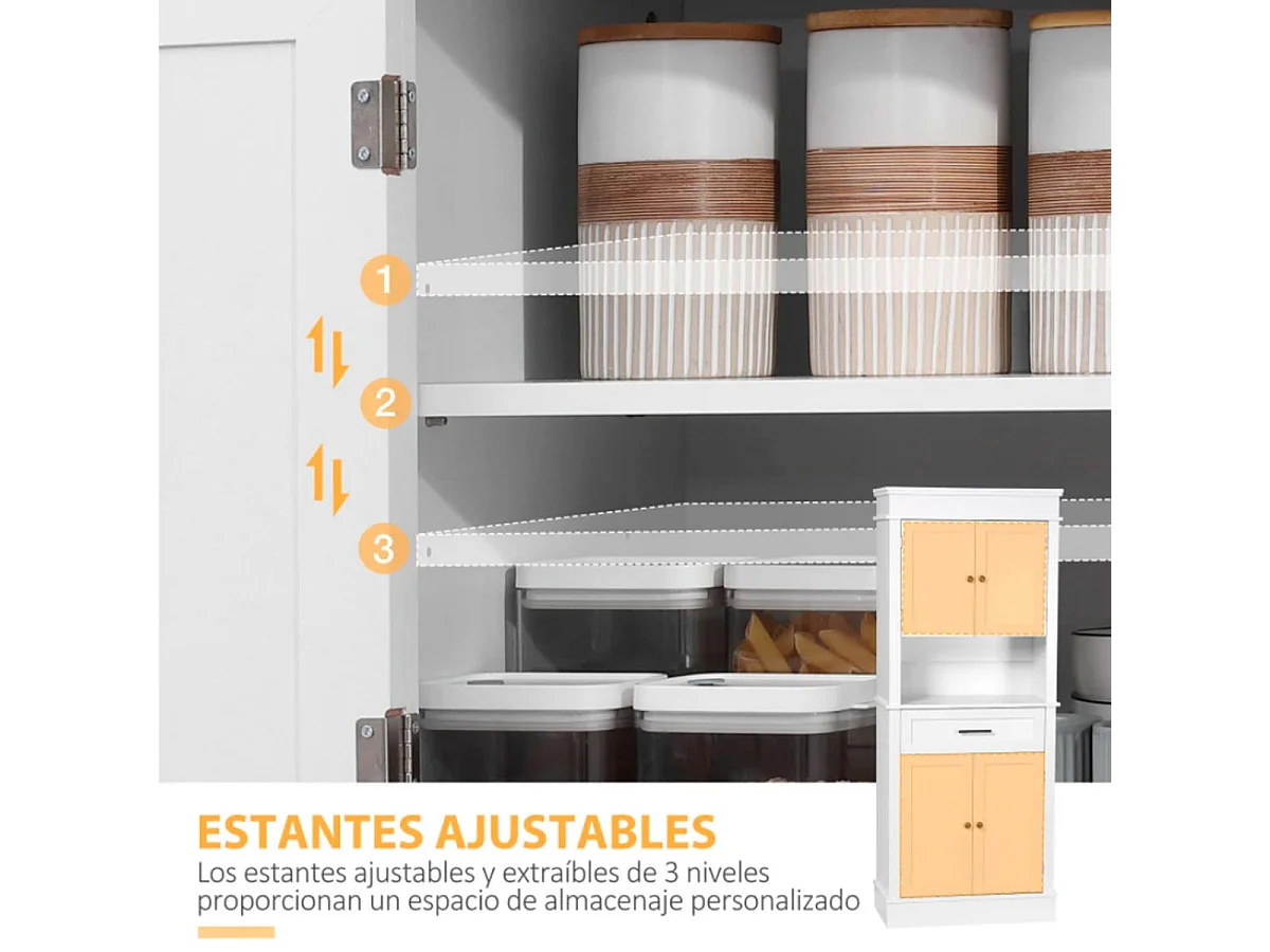 Alacena de cocina blanco 74x39.5x183 cm HOMCOM