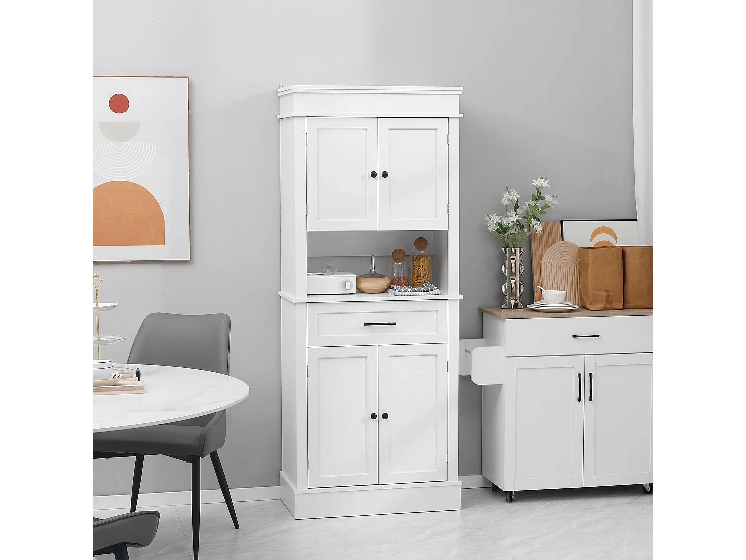 Alacena de cocina blanco 74x39.5x183 cm HOMCOM