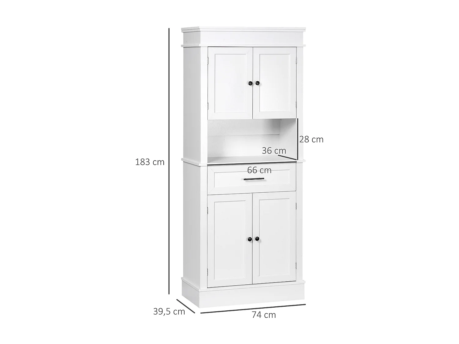 Alacena de cocina blanco 74x39.5x183 cm HOMCOM