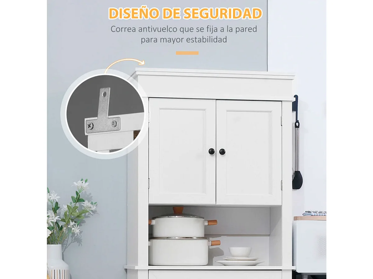 Alacena de cocina blanco 74x39.5x183 cm HOMCOM