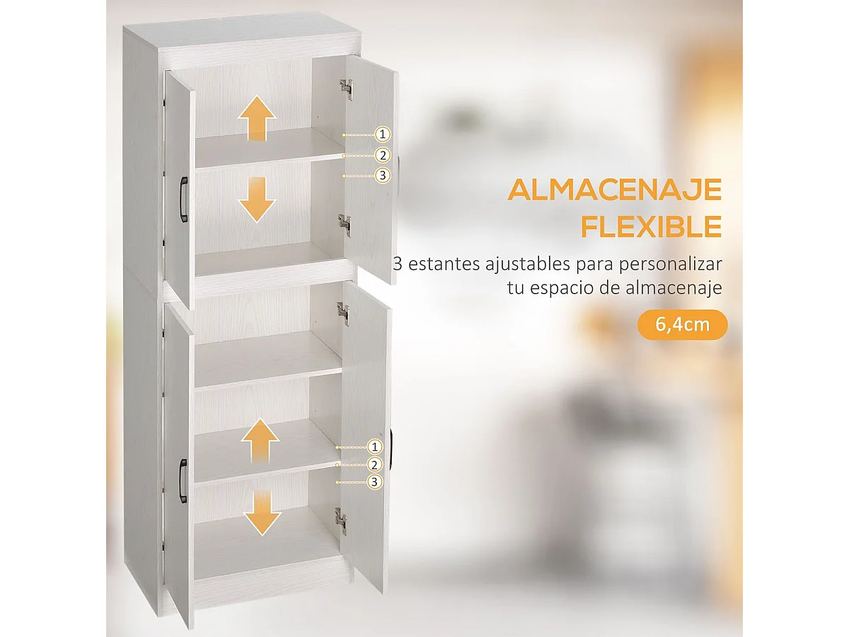 Alacena de cocina blanco 60x36x168 cm HOMCOM