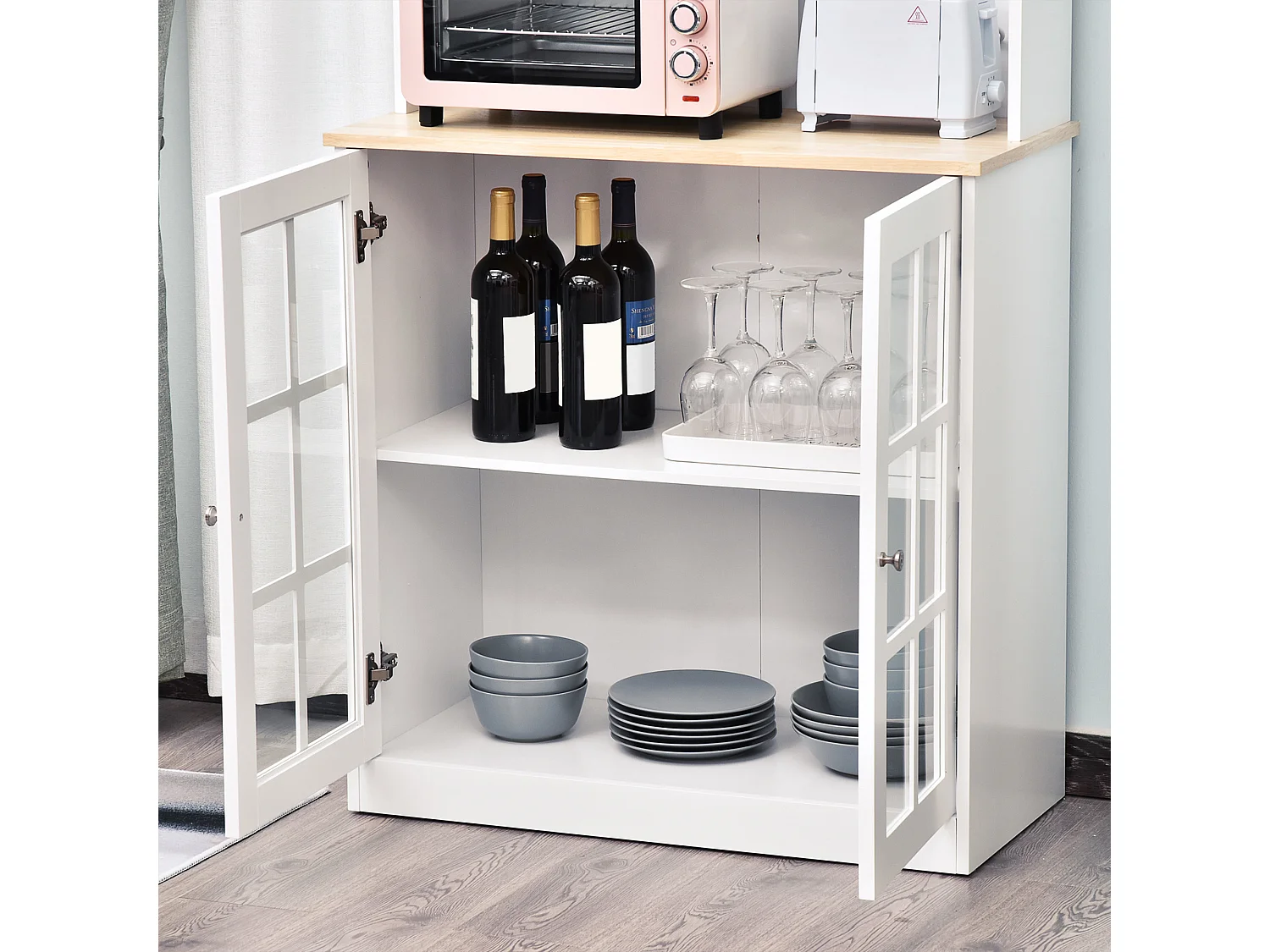 Armario de cocina blanco 80x37x183cm HOMCOM