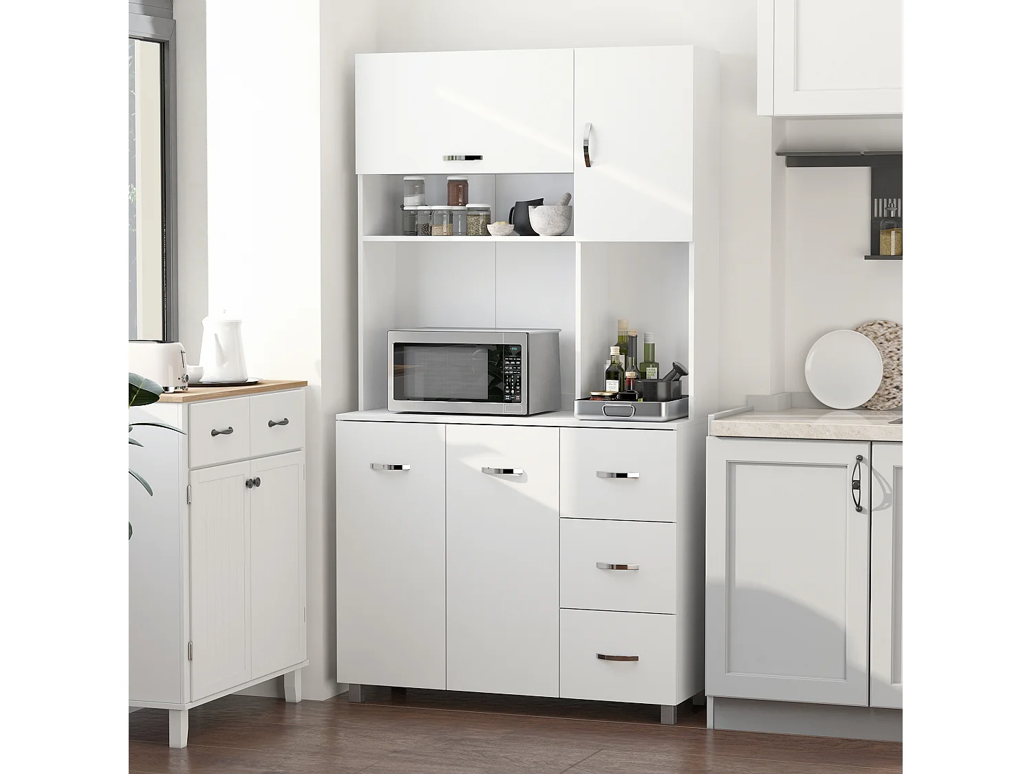 Alacena de cocina blanco 100x39.5x183.5 cm HOMCOM