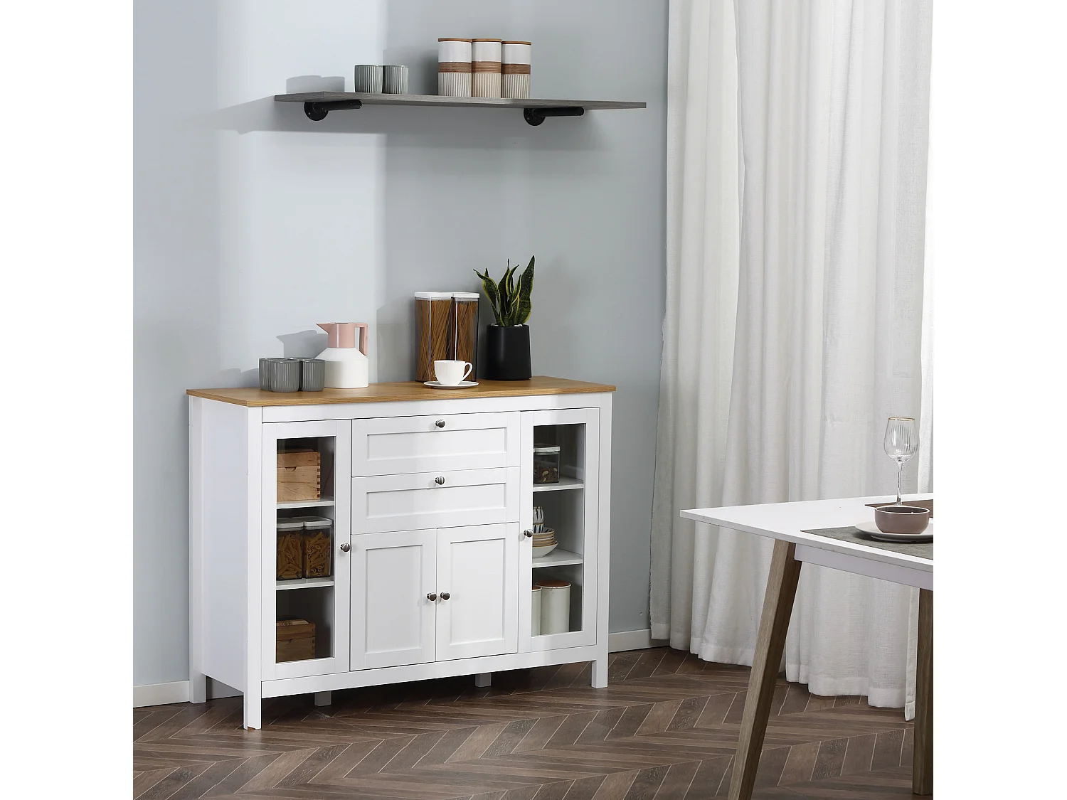 Aparador de cocina blanco 120x40x90 cm HOMCOM