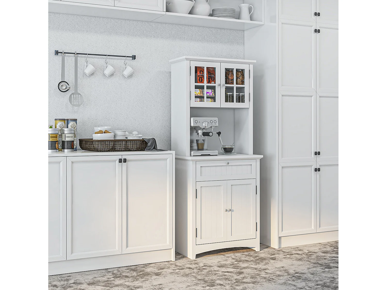 Alacena de cocina blanco 68.6x40x164 cm HOMCOM