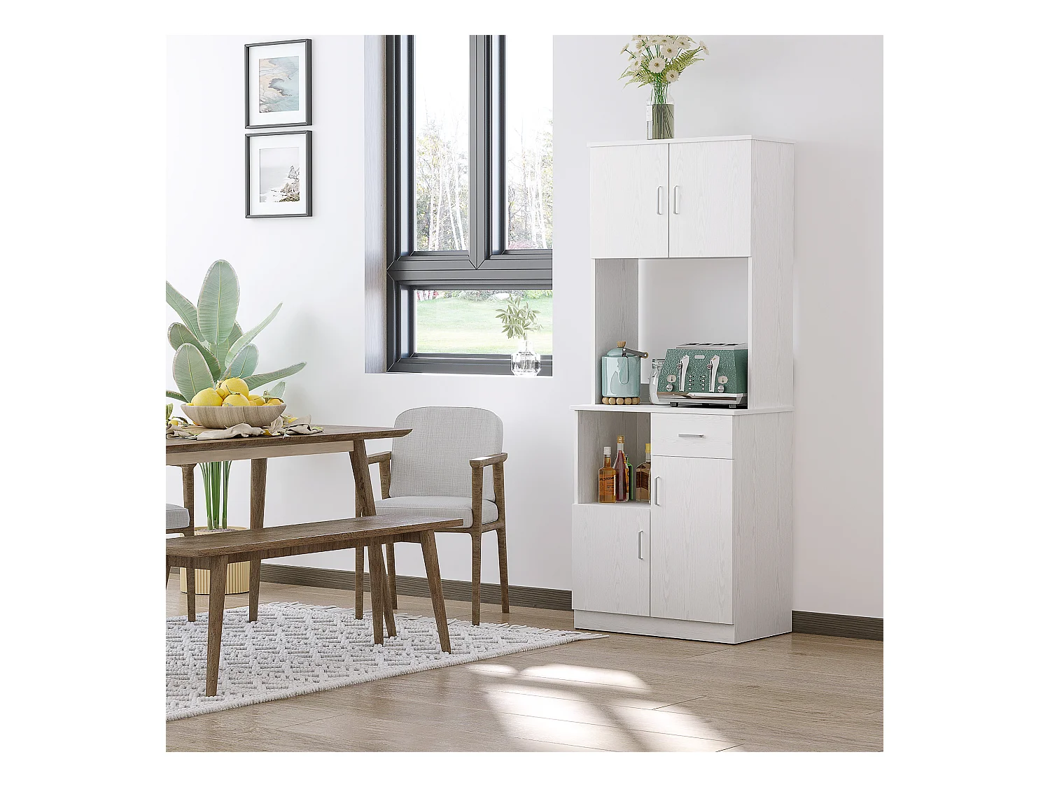 Mueble auxiliar de cocina blanco 71x41x178 cm HOMCOM