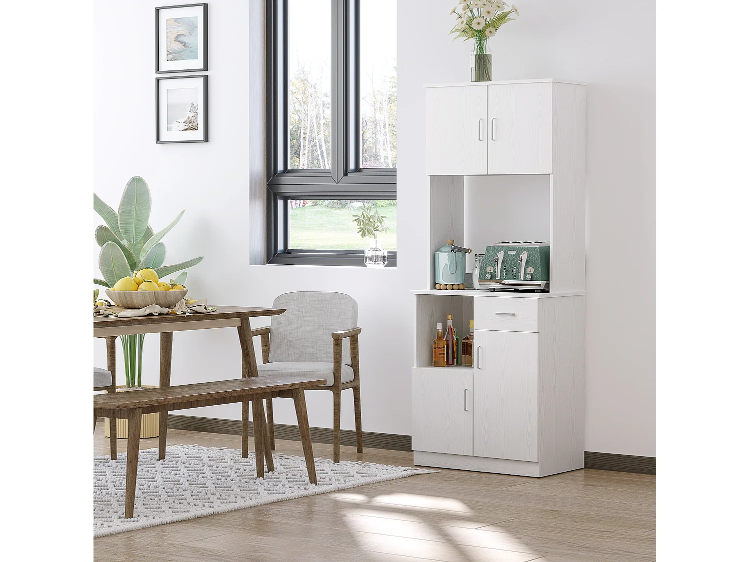 Mueble auxiliar de cocina blanco 71x41x178 cm HOMCOM