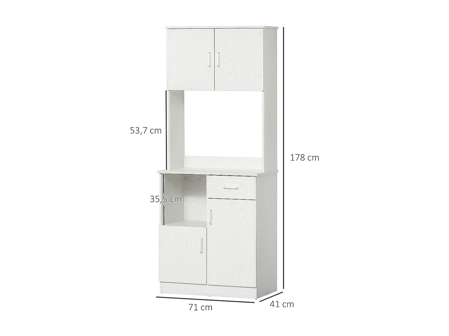 Mueble auxiliar de cocina blanco 71x41x178 cm HOMCOM