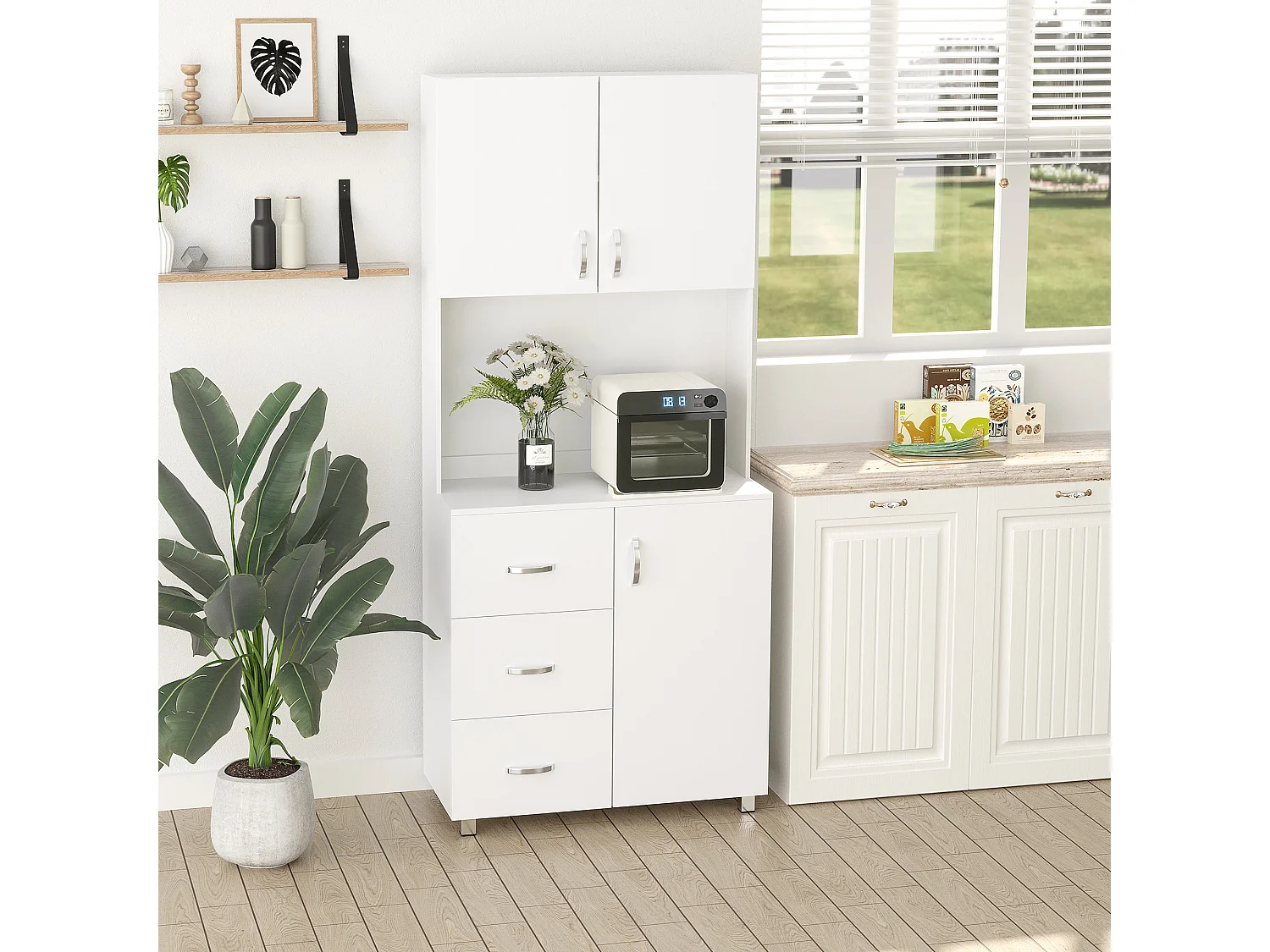 Alacena de cocina blanco 80x39.5x183.5 cm HOMCOM