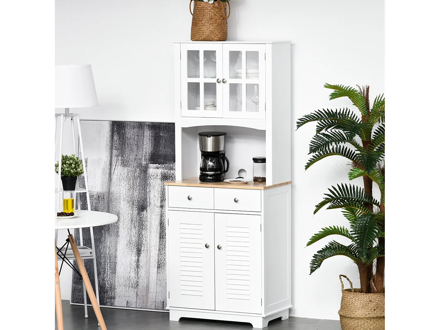 Mueble auxiliar de cocina blanco 68x39.5x170 cm HOMCOM