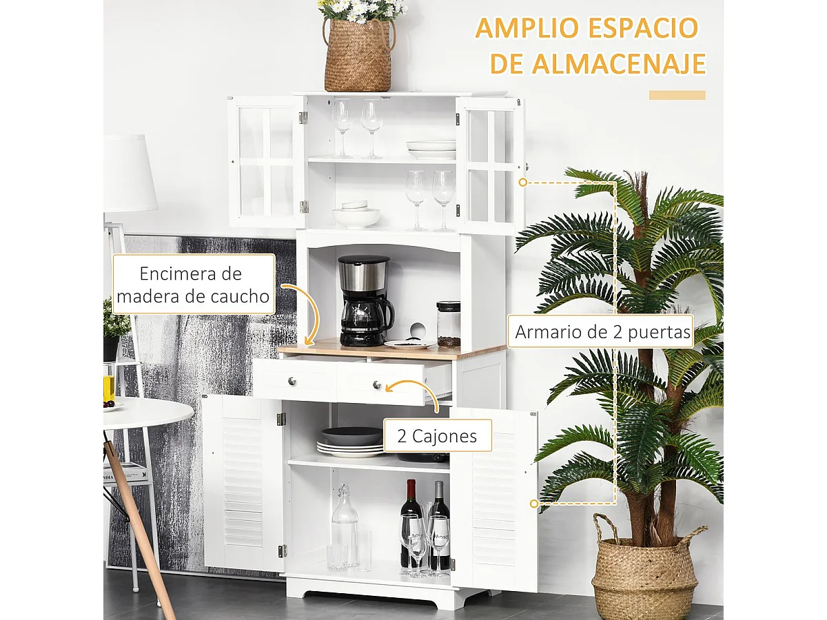 Mueble auxiliar de cocina blanco 68x39.5x170 cm HOMCOM