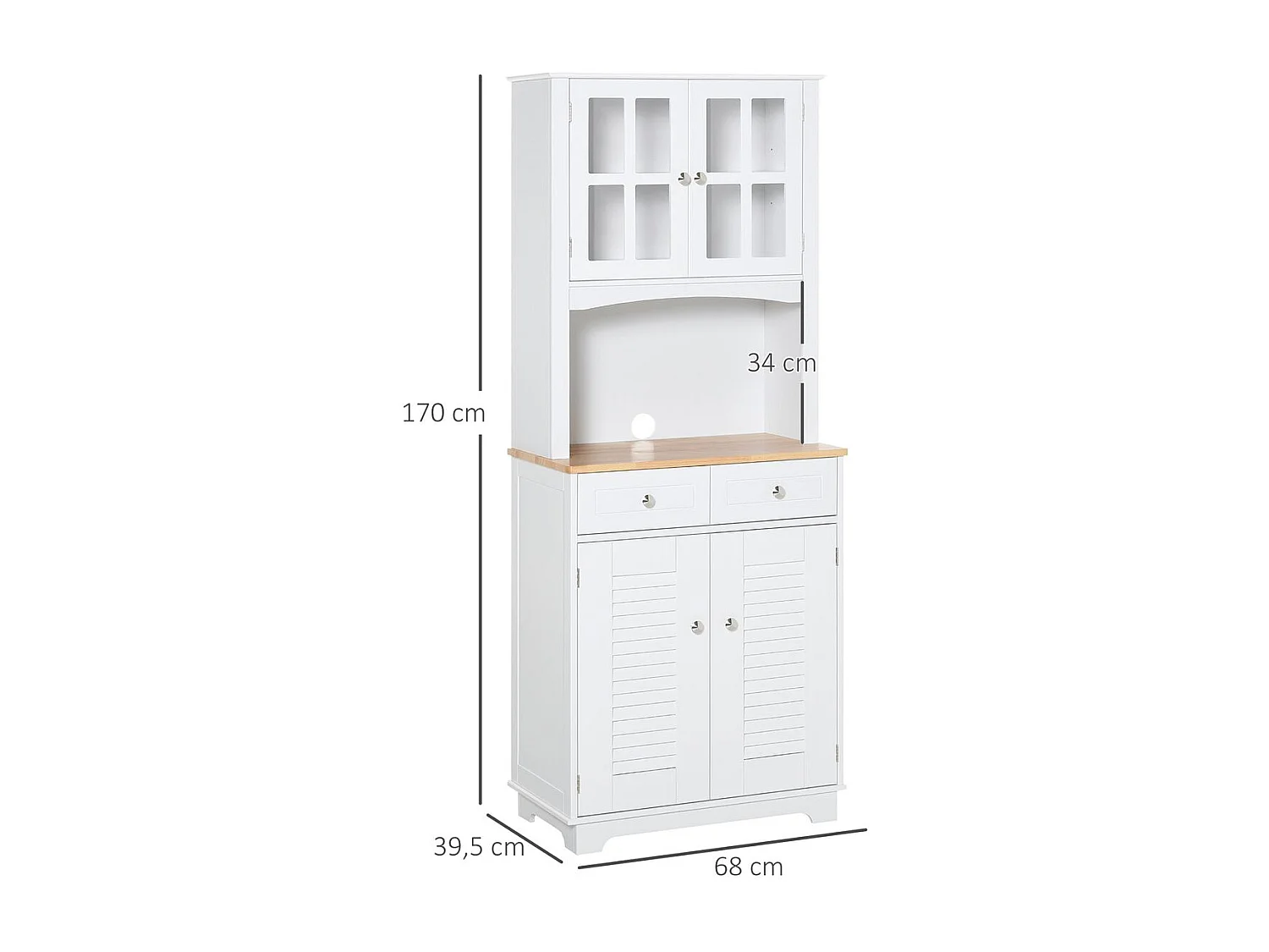 Mueble auxiliar de cocina blanco 68x39.5x170 cm HOMCOM