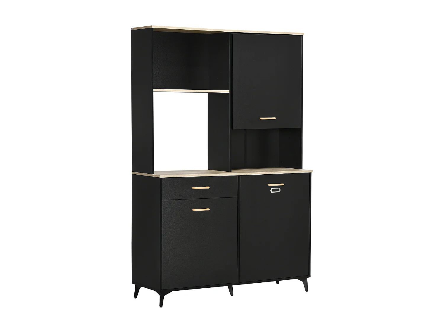 Alacena de cocina negro 119x41x180 cm HOMCOM