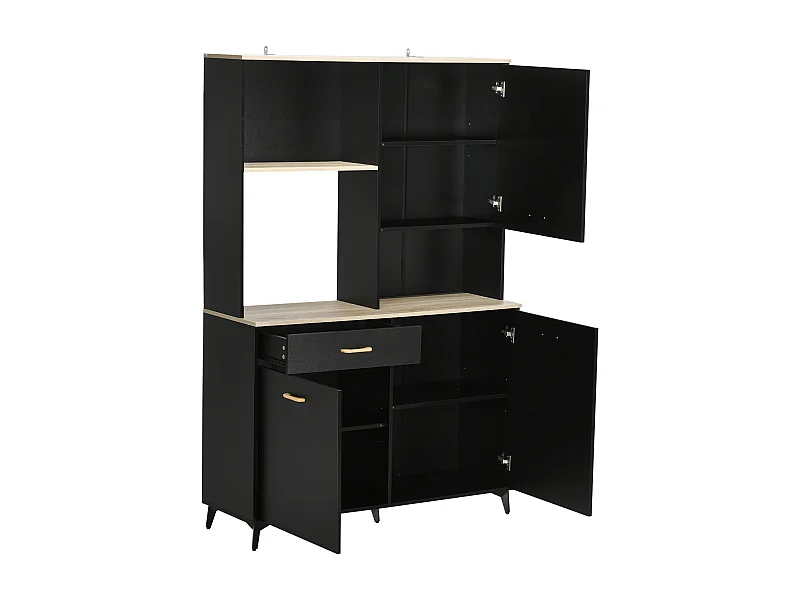 Alacena de cocina negro 119x41x180 cm HOMCOM