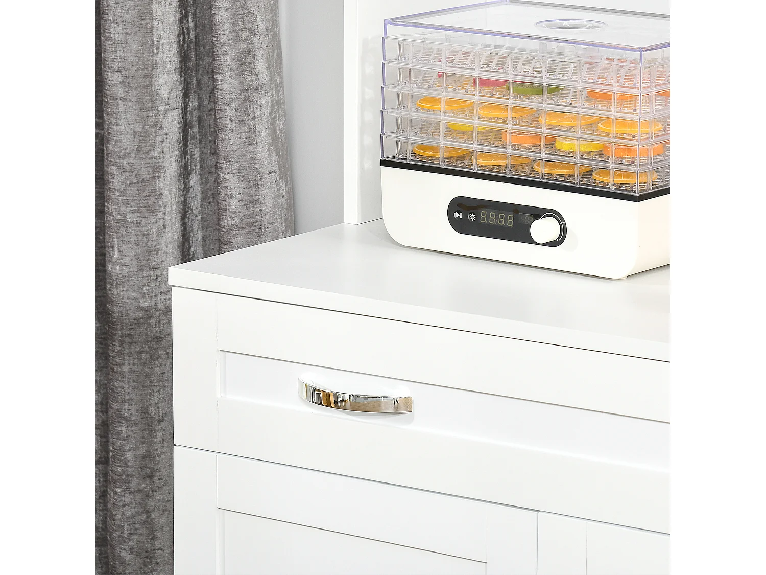 Armario buffet de cocina con aparador blanco 80x48x170 cm HOMCOM