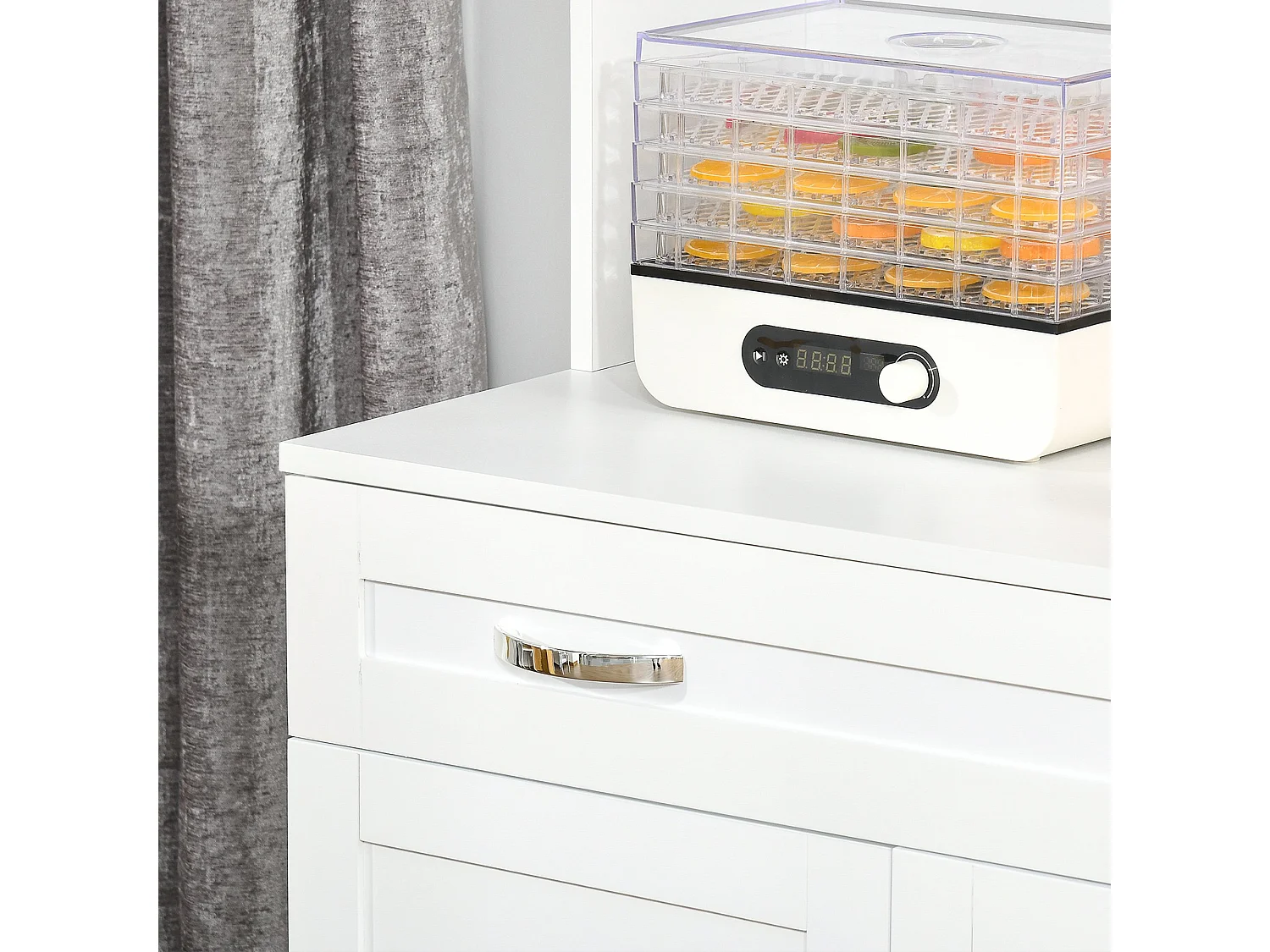 Armario buffet de cocina con aparador blanco 80x48x170 cm HOMCOM