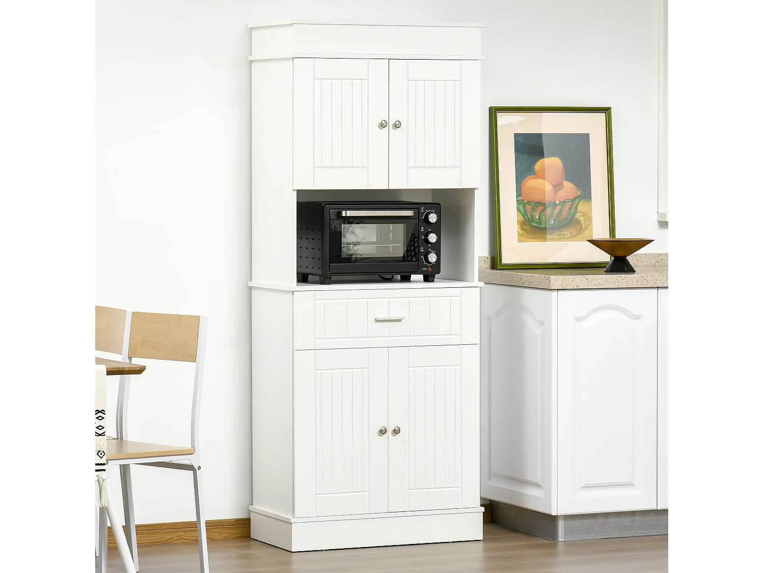 Alacena de cocina blanco 74.3x39.4x183 cm HOMCOM