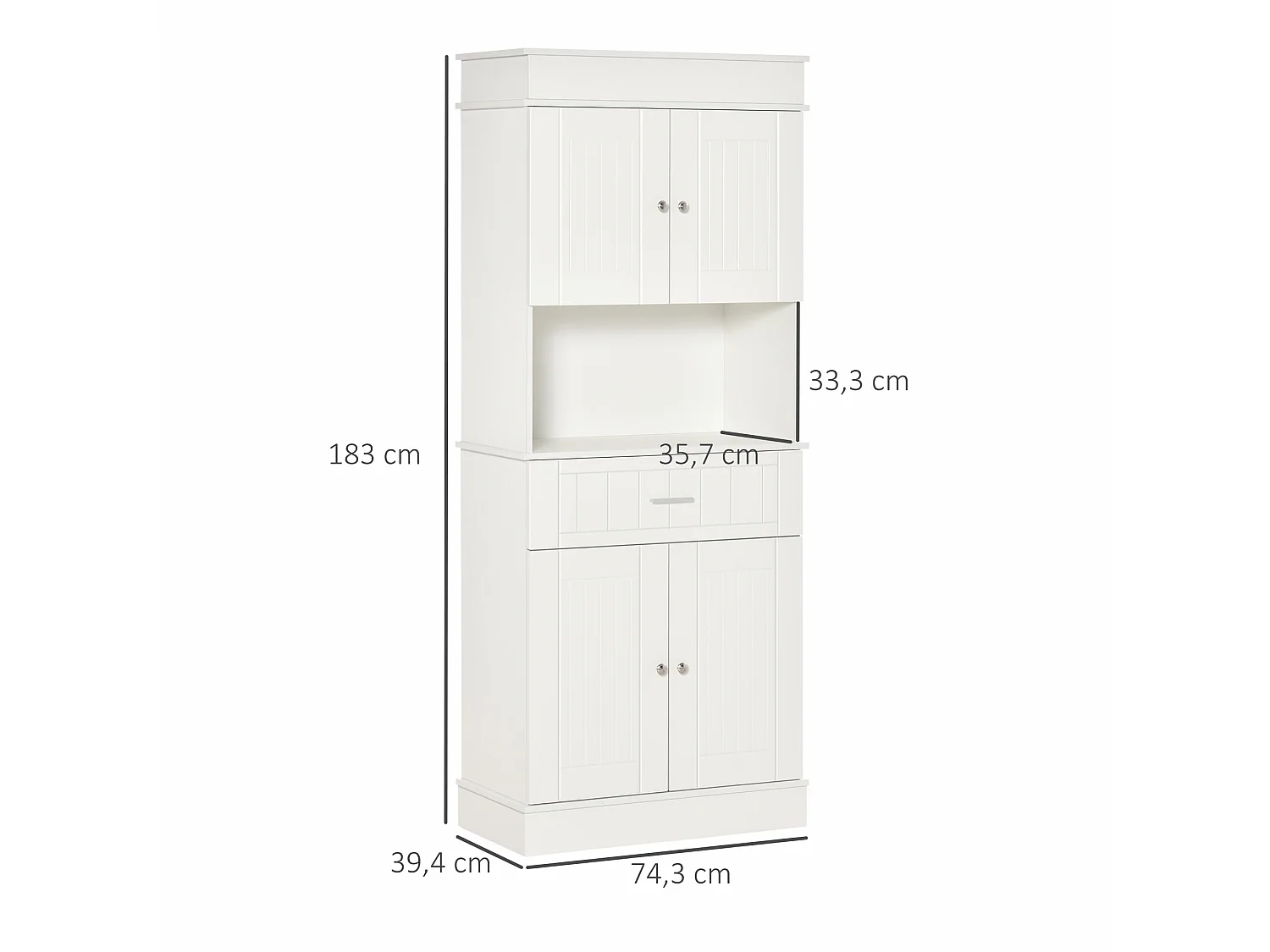Alacena de cocina blanco 74.3x39.4x183 cm HOMCOM
