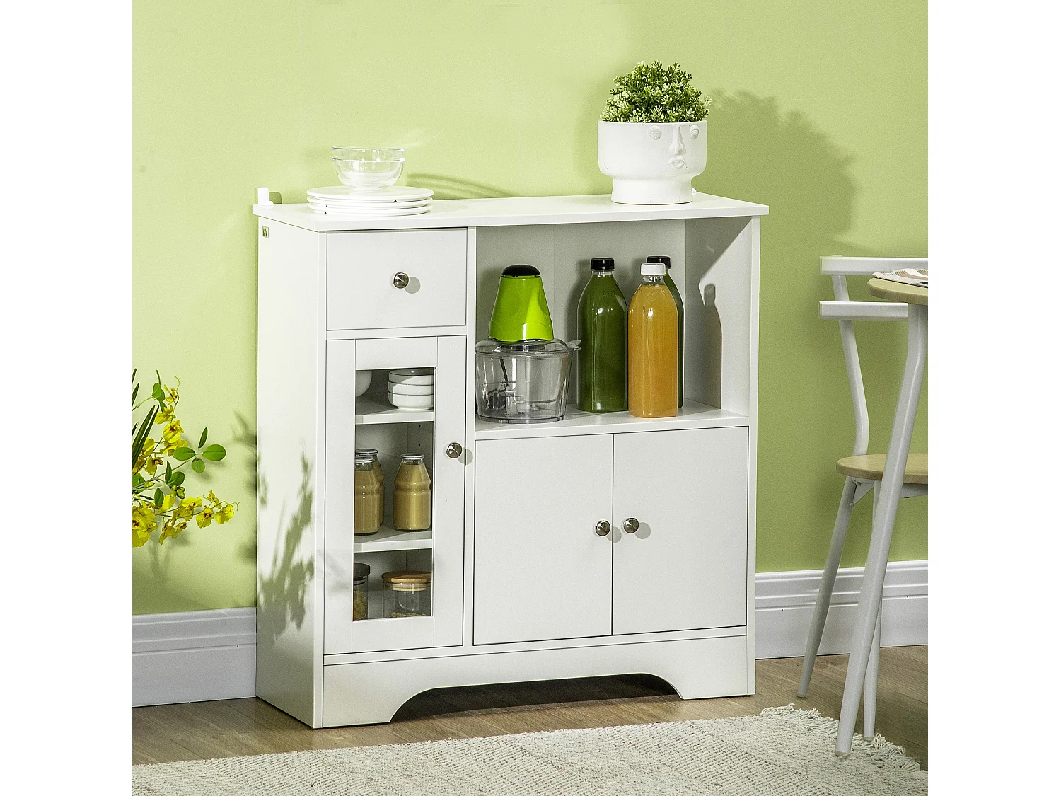 Aparador de cocina blanco 80x30x82 cm HOMCOM