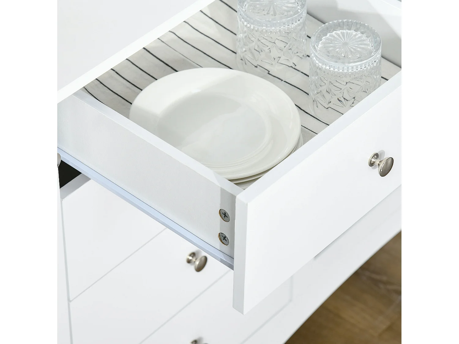Aparador de cocina blanco 136x45x85 cm HOMCOM