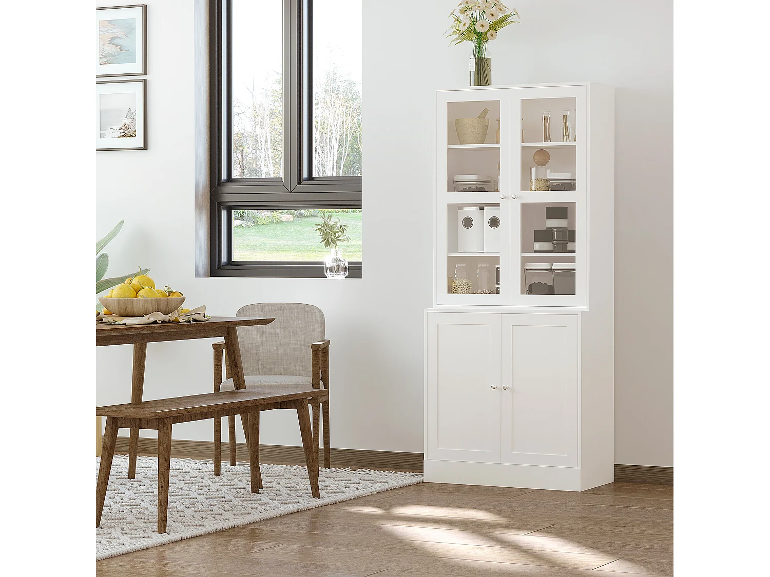 Armario de libros blanco 76x40x178.5 cm HOMCOM