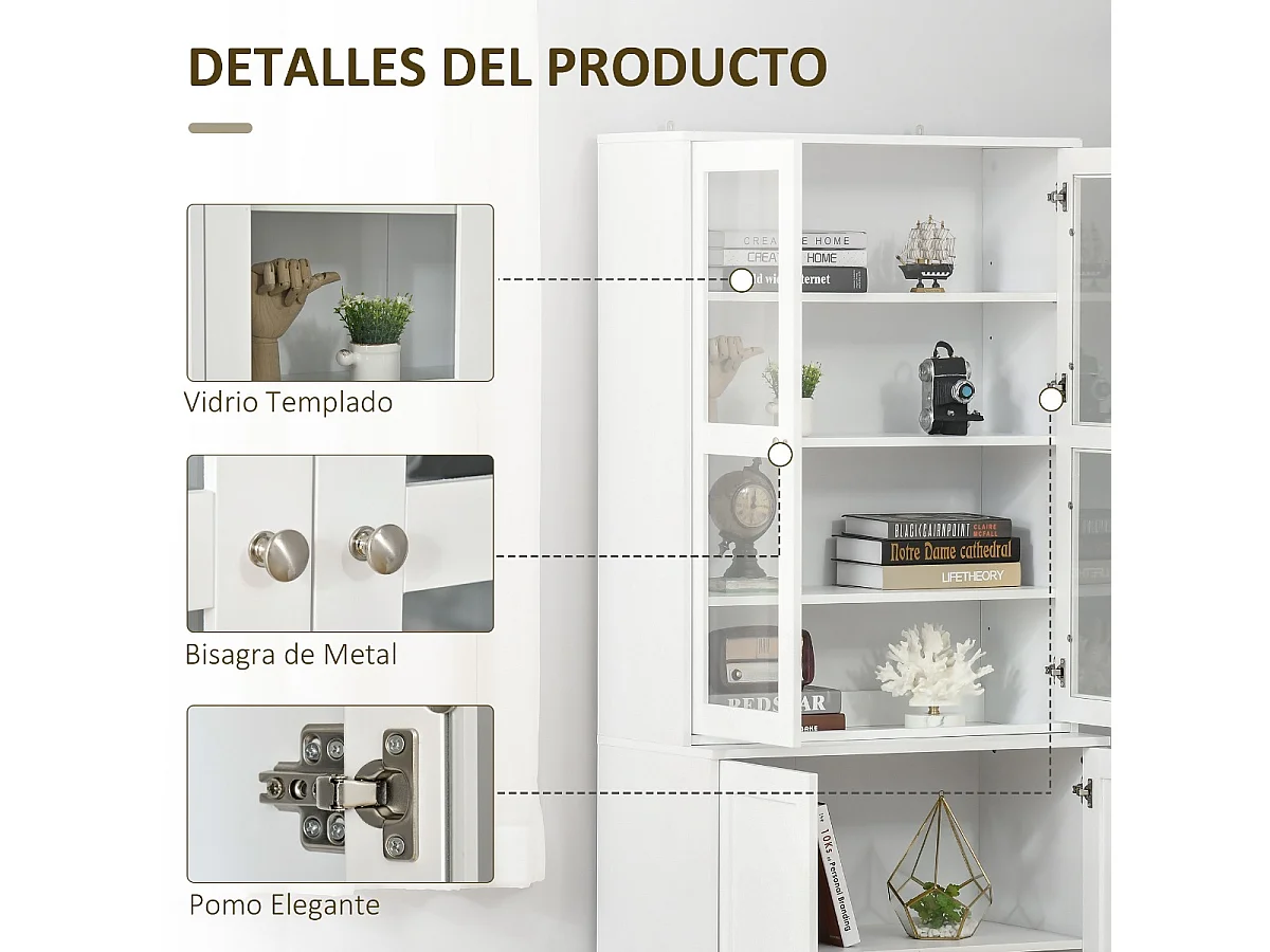 Armario de libros blanco 76x40x178.5 cm HOMCOM