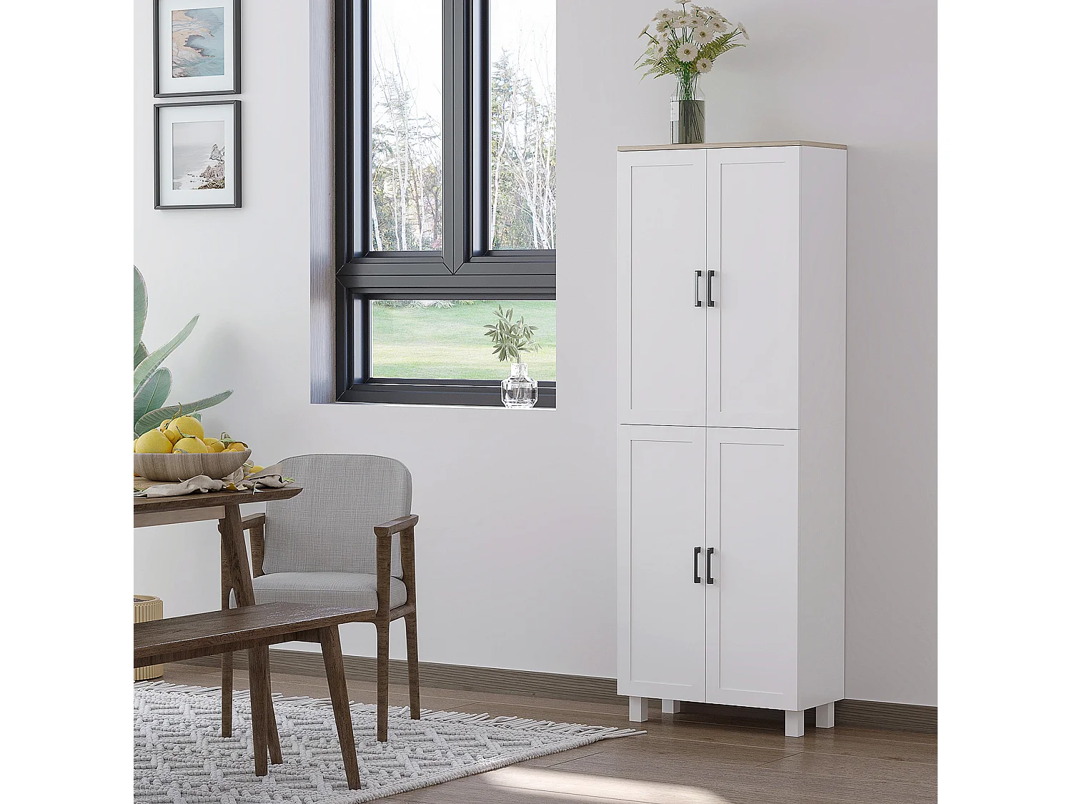 Alacena de cocina blanco 60x30x170.5 cm HOMCOM