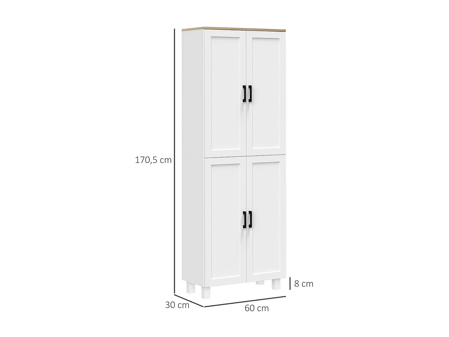 Alacena de cocina blanco 60x30x170.5 cm HOMCOM