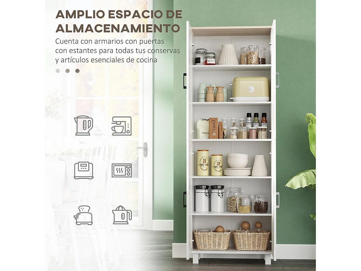 Alacena de cocina blanco 60x30x170.5 cm HOMCOM